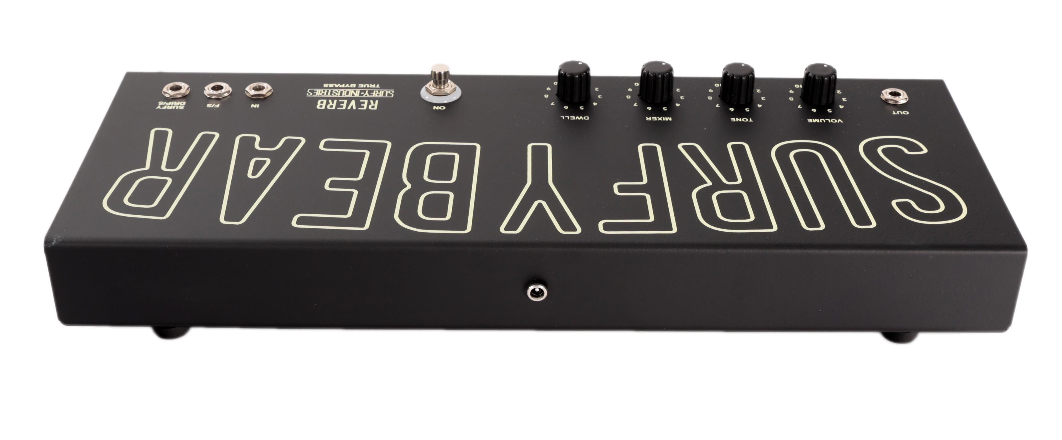 ギター SURFYBEAR REVERB Surfy Industries Surfy Industries SurfyBear Reverb Pedal Metal Black with SurfyPan